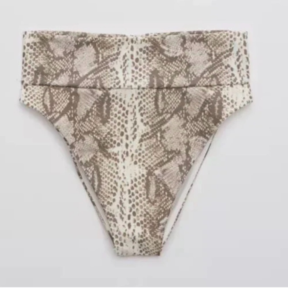 Aerie Swim: Snake Print High Waisted Cheeky Bikini Bottom